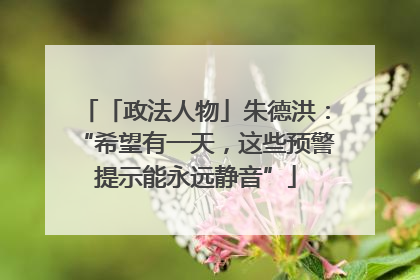 「政法人物」朱德洪：“希望有一天，这些预警提示能永远静音”