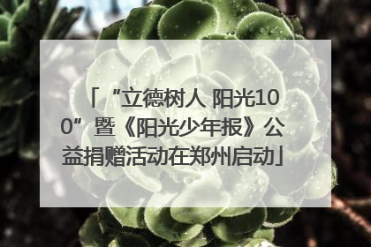 “立德树人 阳光100”暨《阳光少年报》公益捐赠活动在郑州启动