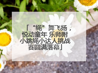 “绳”舞飞扬，悦动童年 乐师附小跳绳小达人挑战赛圆满落幕