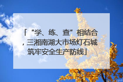 “学、练、查”相结合，三湘南湖大市场灯石城筑牢安全生产防线