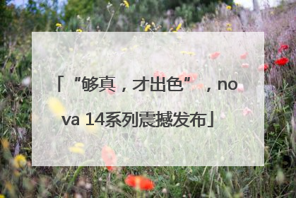 “够真，才出色”，nova 14系列震撼发布