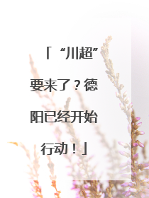 “川超”要来了？德阳已经开始行动！
