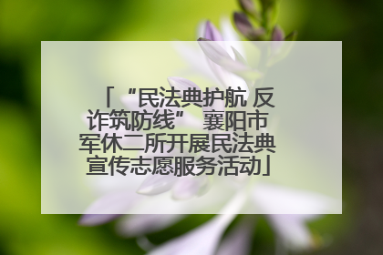 “民法典护航 反诈筑防线” 襄阳市军休二所开展民法典宣传志愿服务活动