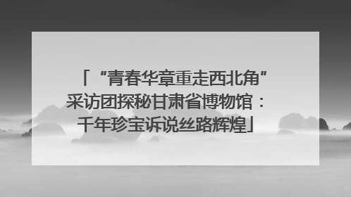 “青春华章重走西北角”采访团探秘甘肃省博物馆：千年珍宝诉说丝路辉煌
