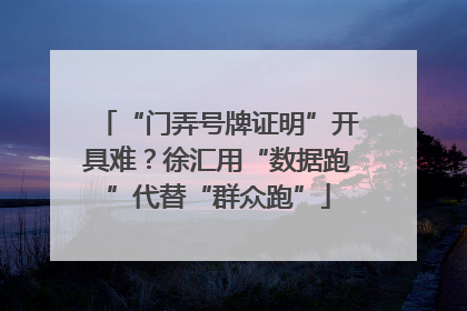 “门弄号牌证明”开具难？徐汇用“数据跑”代替“群众跑”