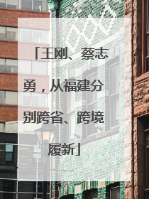 王刚、蔡志勇，从福建分别跨省、跨境履新