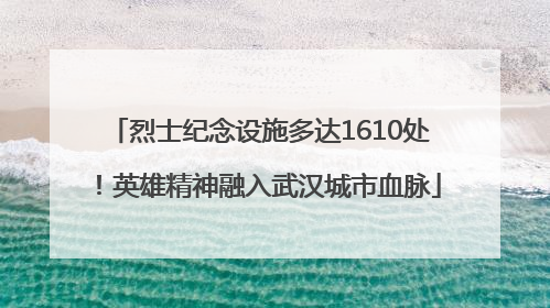 烈士纪念设施多达1610处！英雄精神融入武汉城市血脉
