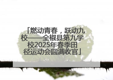 燃动青春，跃动九校——全椒县第九学校2025年春季田径运动会圆满收官