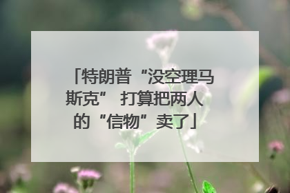特朗普“没空理马斯克” 打算把两人的“信物”卖了