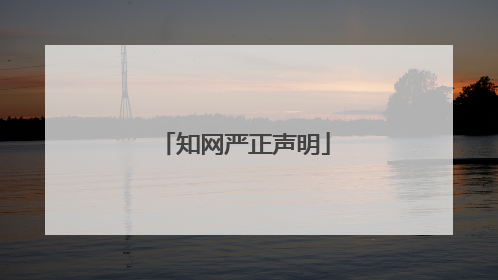 知网严正声明
