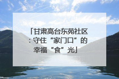 甘肃高台东苑社区：守住“家门口”的幸福“食”光