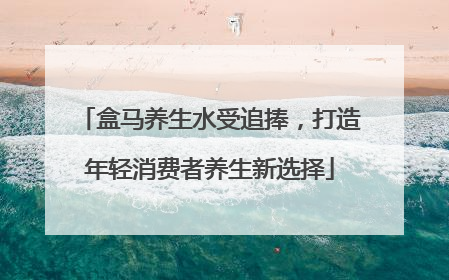 盒马养生水受追捧，打造年轻消费者养生新选择