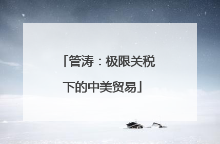 管涛：极限关税下的中美贸易