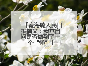 秦海璐人民日报撰文：我常自问是否做到了三个“懂”