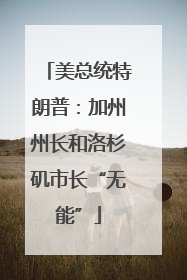 美总统特朗普：加州州长和洛杉矶市长“无能”