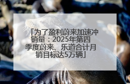为了盈利蔚来加速冲销量：2025年第四季度蔚来、乐道合计月销目标达5万辆