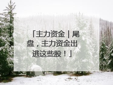 主力资金｜尾盘，主力资金出逃这些股！