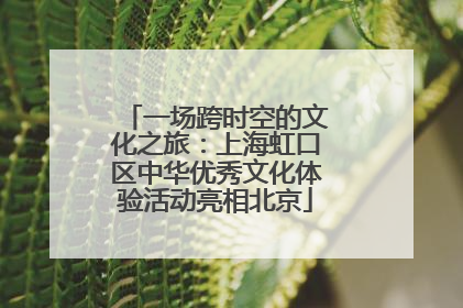 一场跨时空的文化之旅：上海虹口区中华优秀文化体验活动亮相北京