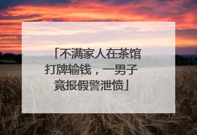不满家人在茶馆打牌输钱，一男子竟报假警泄愤