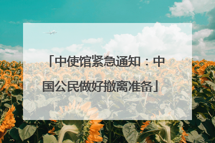 中使馆紧急通知：中国公民做好撤离准备