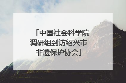 中国社会科学院调研组到访绍兴市非遗保护协会