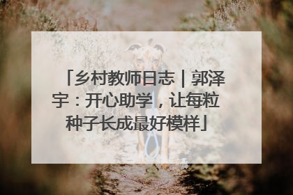 乡村教师日志｜郭泽宇：开心助学，让每粒种子长成最好模样