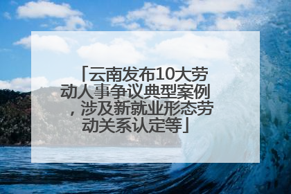 云南发布10大劳动人事争议典型案例，涉及新就业形态劳动关系认定等