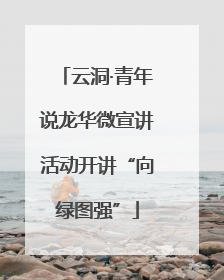 云洞·青年说龙华微宣讲活动开讲“向绿图强”