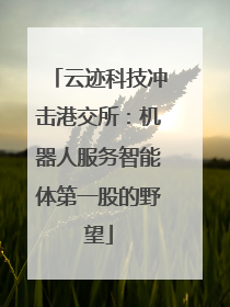 云迹科技冲击港交所：机器人服务智能体第一股的野望