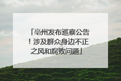 亳州发布巡察公告！涉及群众身边不正之风和腐败问题