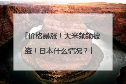 价格暴涨！大米频频被盗！日本什么情况？