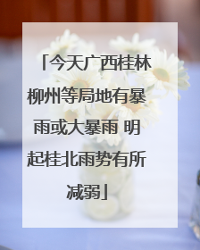 今天广西桂林柳州等局地有暴雨或大暴雨 明起桂北雨势有所减弱