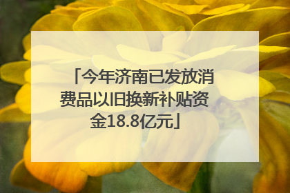 今年济南已发放消费品以旧换新补贴资金18.8亿元