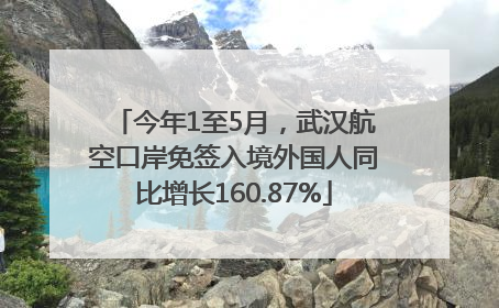 今年1至5月，武汉航空口岸免签入境外国人同比增长160.87%