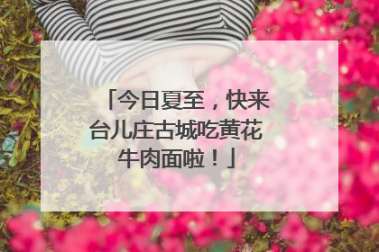 今日夏至，快来台儿庄古城吃黄花牛肉面啦！