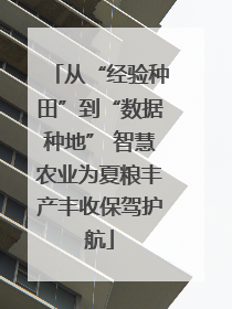 从“经验种田”到“数据种地” 智慧农业为夏粮丰产丰收保驾护航