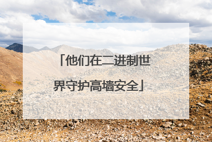 他们在二进制世界守护高墙安全
