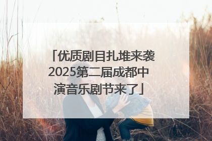 优质剧目扎堆来袭 2025第二届成都中演音乐剧节来了