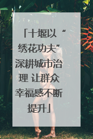 十堰以“绣花功夫”深耕城市治理 让群众幸福感不断提升