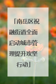 南岳区祝融街道全面启动城市管理提升攻坚行动