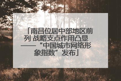 南昌位居中部地区前列 战略支点作用凸显——“中国城市网络形象指数”发布