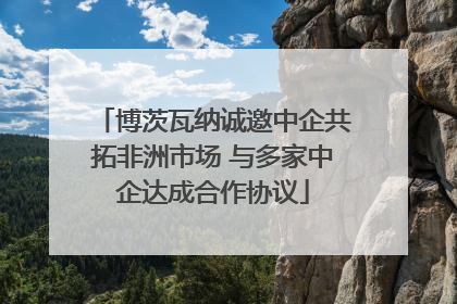 博茨瓦纳诚邀中企共拓非洲市场 与多家中企达成合作协议