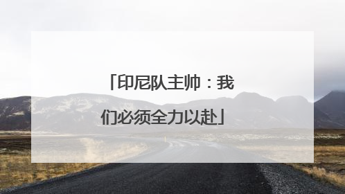 印尼队主帅：我们必须全力以赴