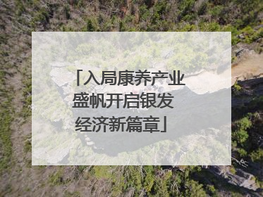 入局康养产业 盛帆开启银发经济新篇章