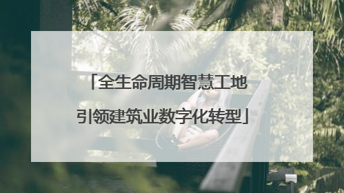 全生命周期智慧工地 引领建筑业数字化转型