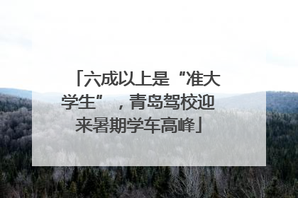 六成以上是“准大学生”，青岛驾校迎来暑期学车高峰