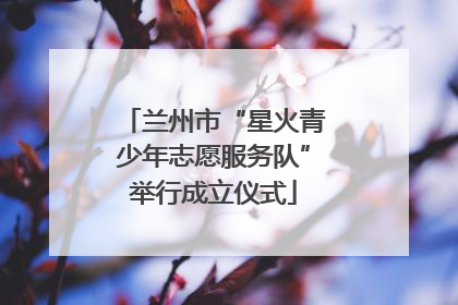 兰州市“星火青少年志愿服务队”举行成立仪式