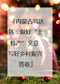 内蒙古乌达区：做好“土特产”文章 写好乡村振兴答卷