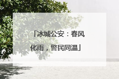 冰城公安：春风化雨，警民同温