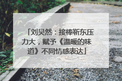 刘昊然：接棒靳东压力大，赋予《温暖的味道》不同情感表达